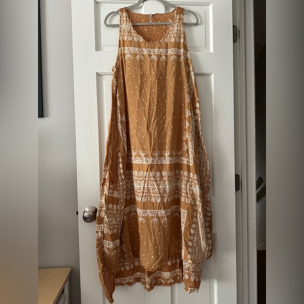 Magnolia Pearl 100% Cotton Layla Tank Dress in Goldrush